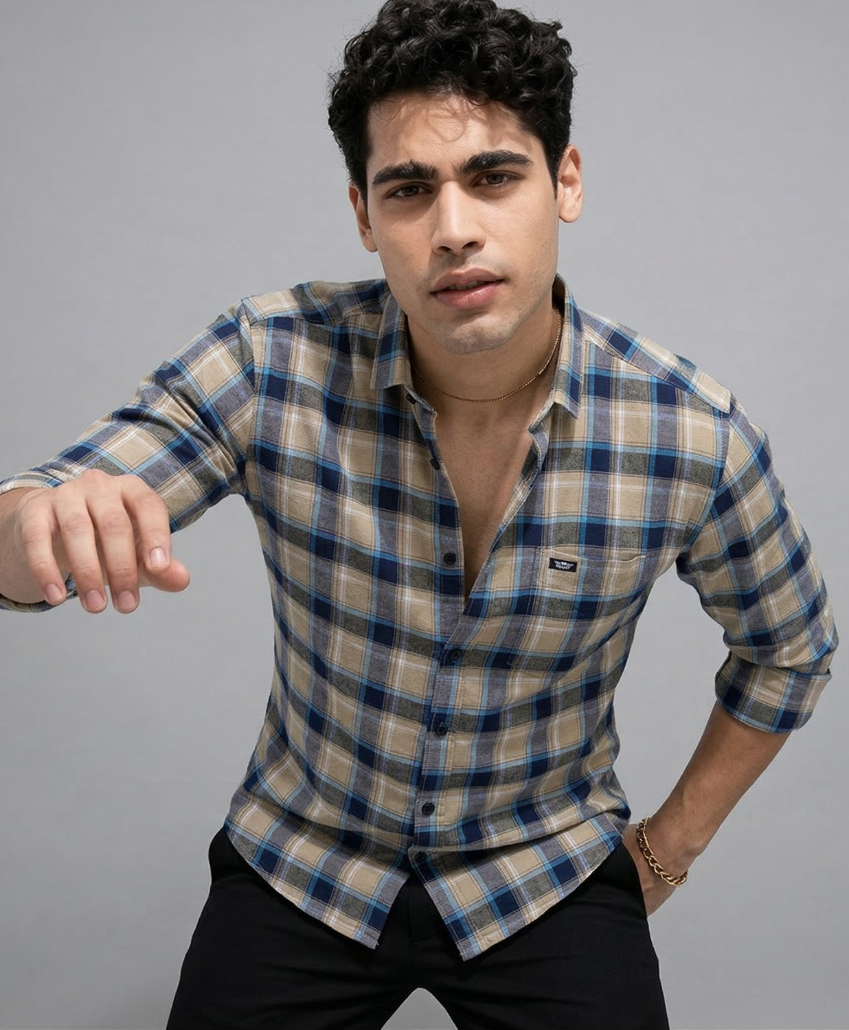 Image of METRONAUT Men Checkered Casual Multicolor Shirt