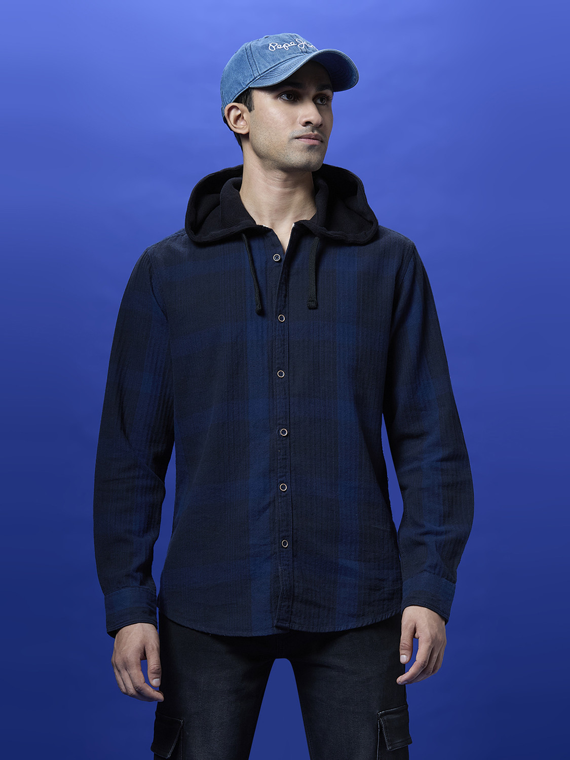 Image of Pepe Jeans Men Regular Fit Checkered Casual Shirt