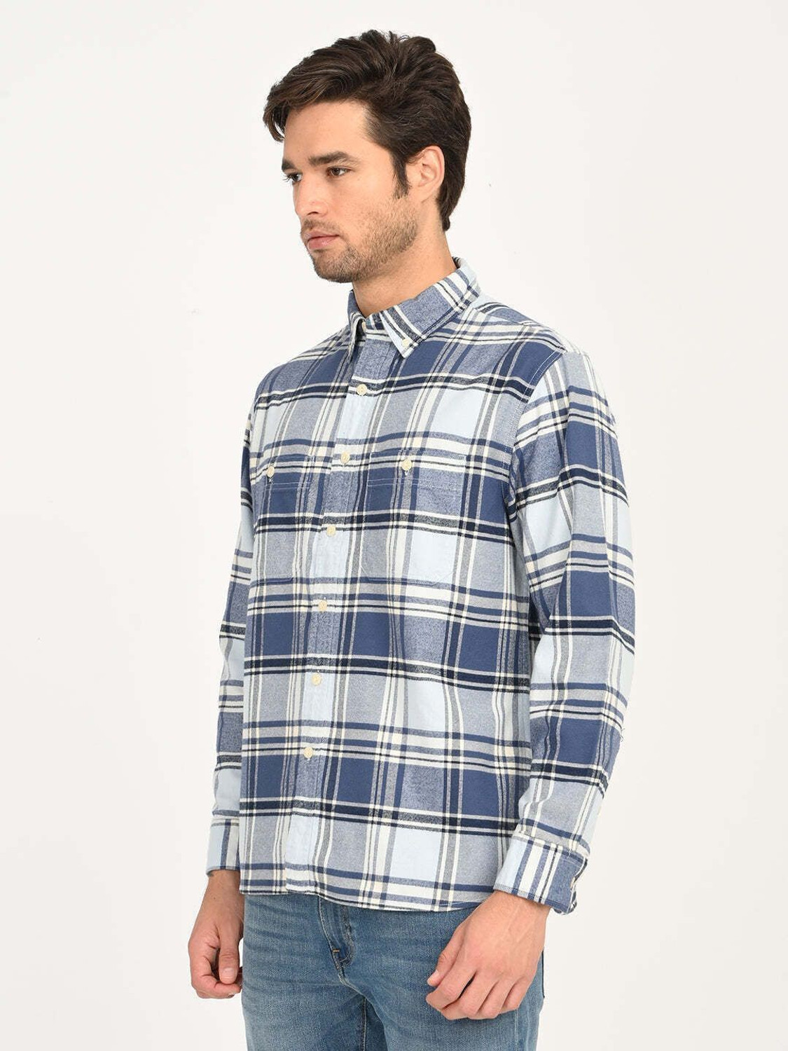 Image of LEVI'S Men Checkered Casual Blue Shirt