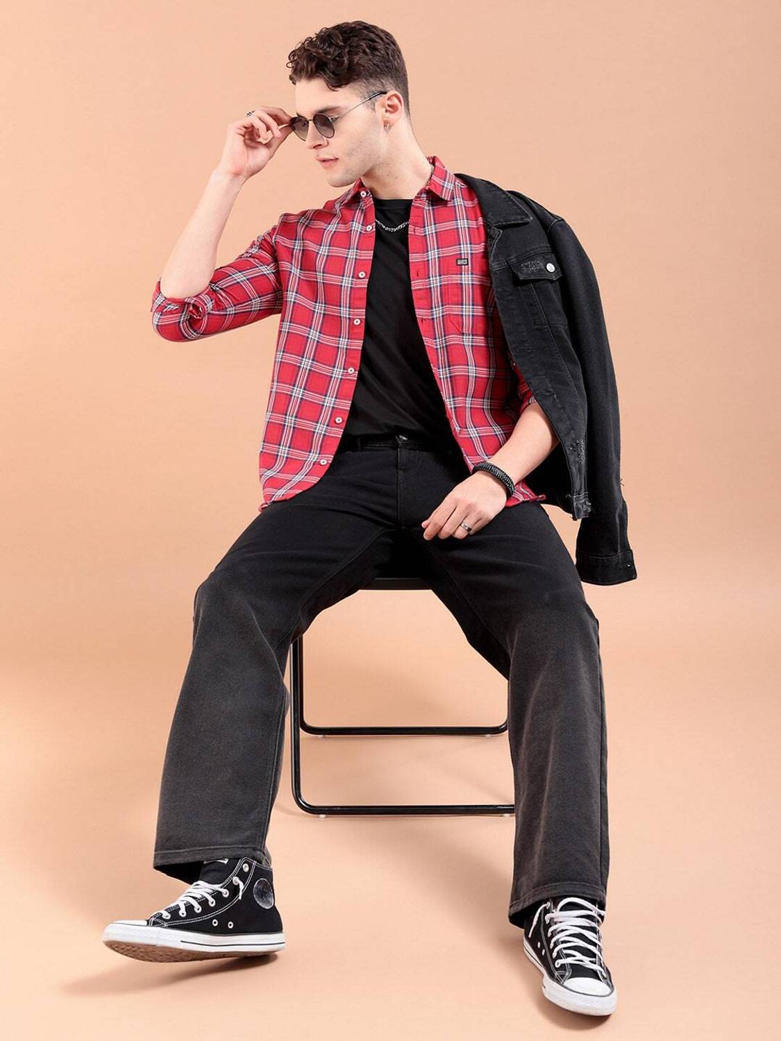 The Indian Garage Co. Men Red Checkered Casual Shirt - Image 4