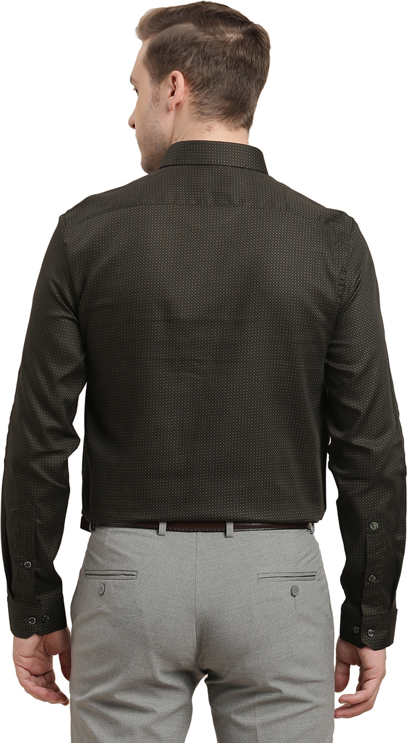 Image of TURTLE Men Printed Formal Black Shirt