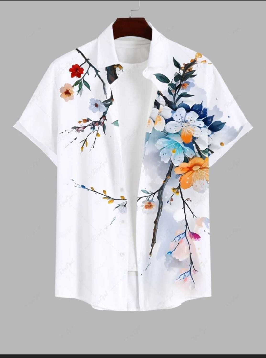 Image of Sunrise fashion hub Men Printed Casual White Shirt