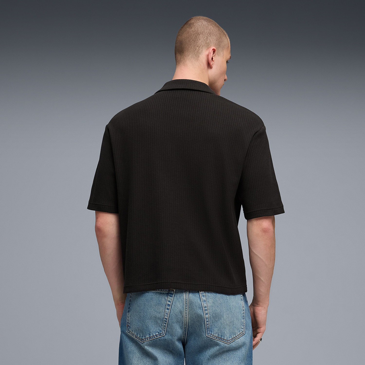 Image of PUMA Men Self Design Casual Black Shirt