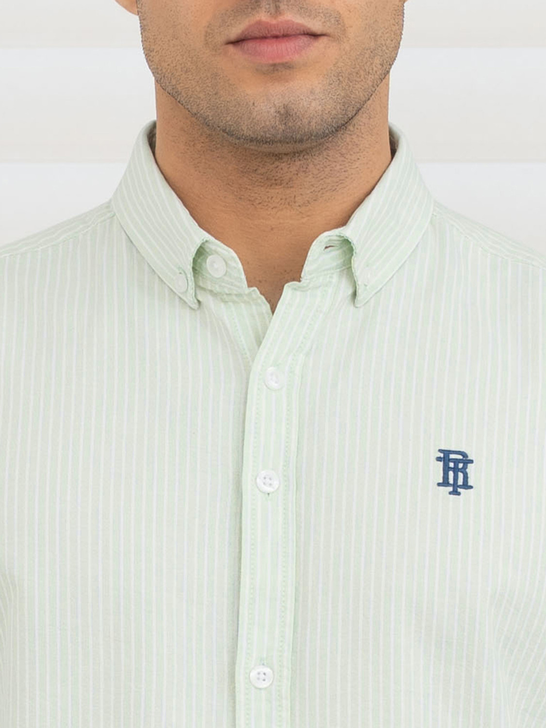Image of RED TAPE Men Solid Casual Green Shirt
