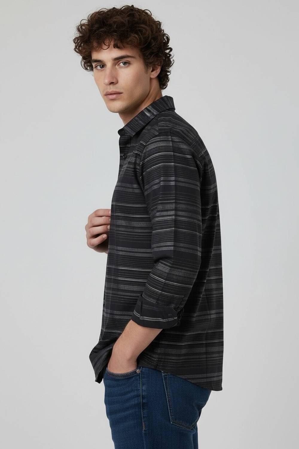 RODEIZ Men Black Striped Casual Shirt - Image 4