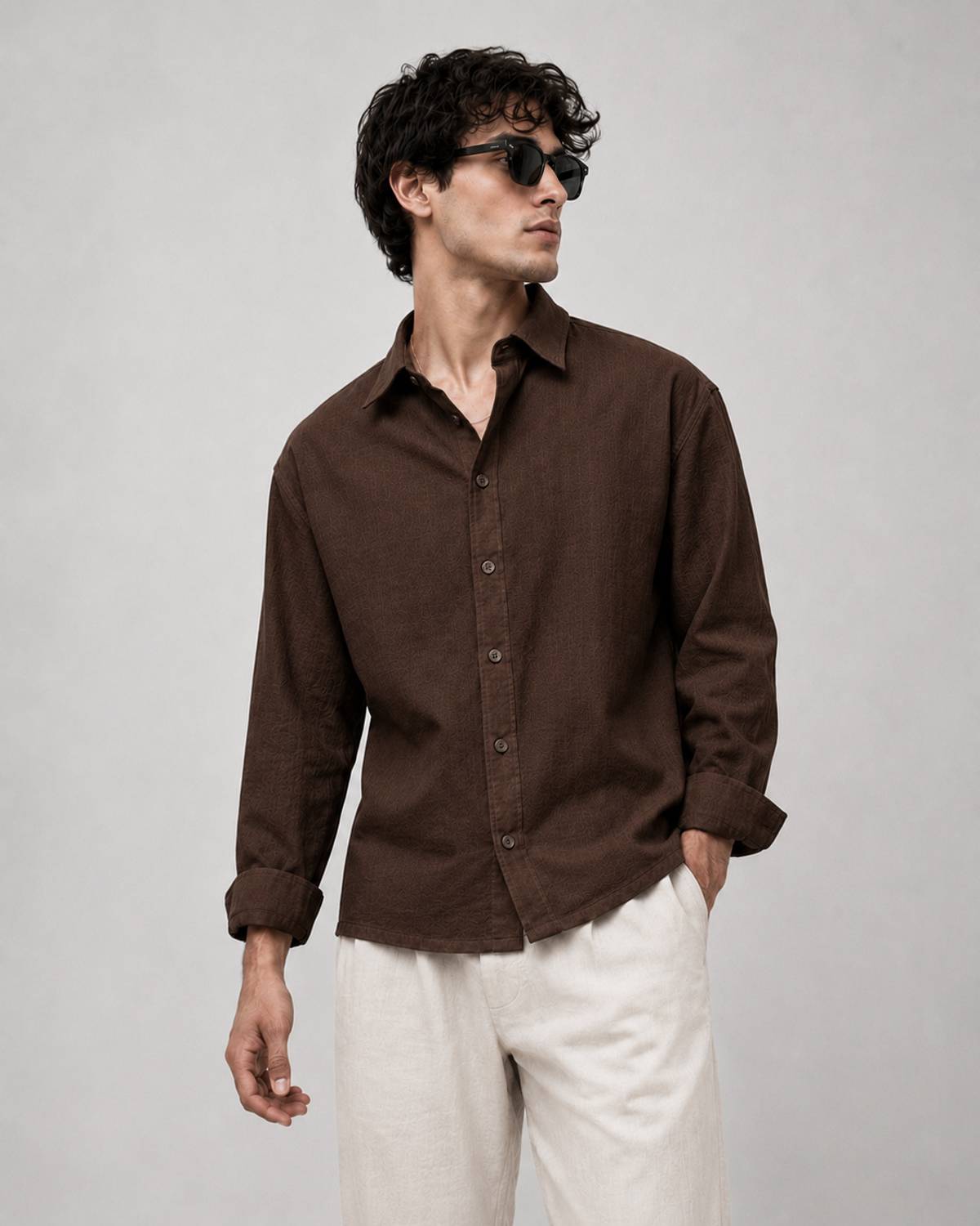 MENHILLS Men Casual Brown Shirt - Image 4