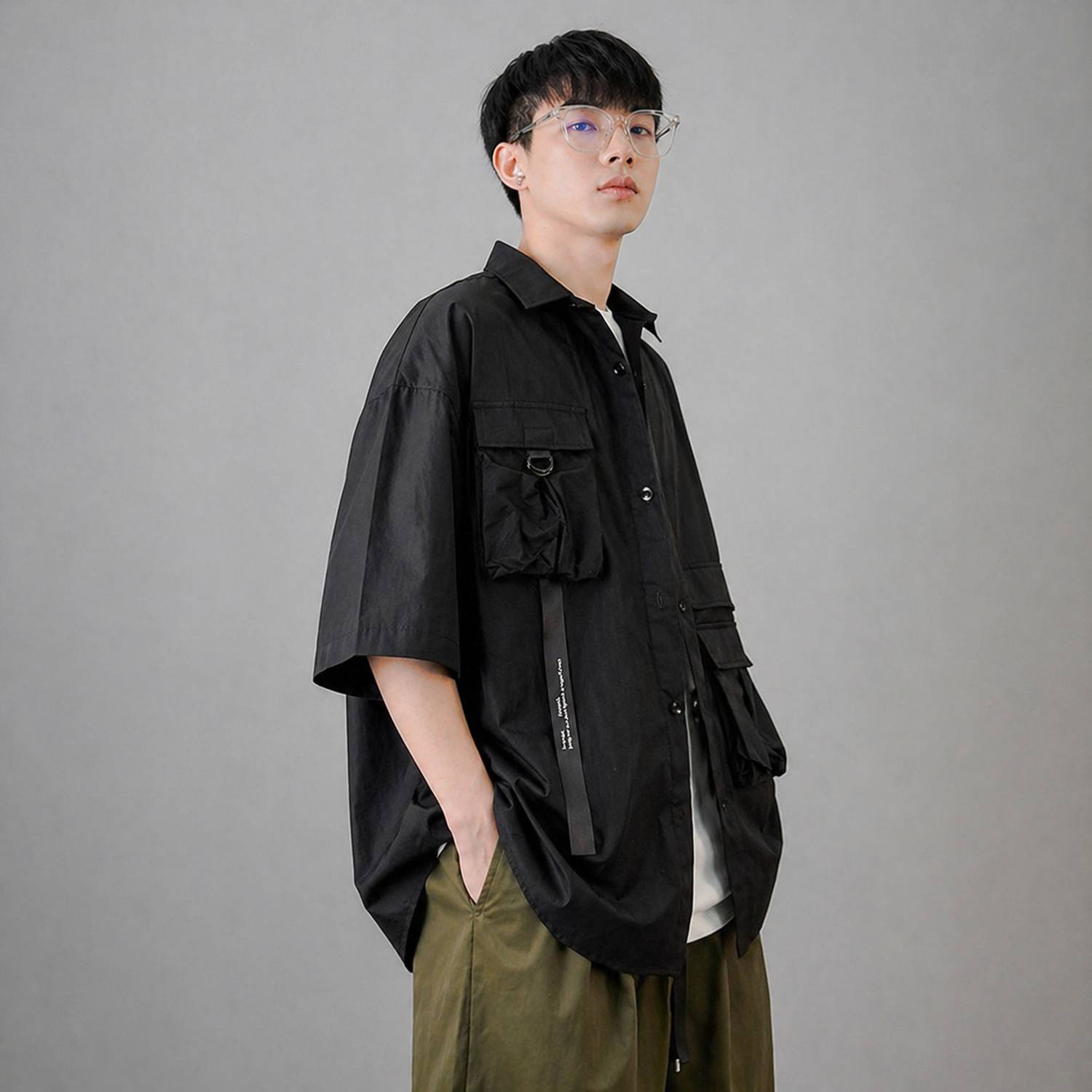 Asta Moda Men Solid Casual Black Shirt - Image 2