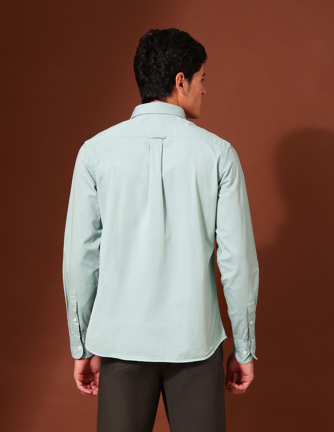 Image of U.S. POLO ASSN. Men Solid Casual Green Shirt