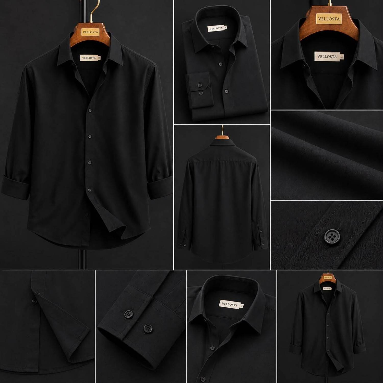 VELLOSTA Men Black Casual Shirt - Image 5