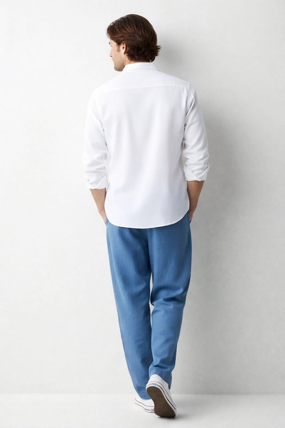 Image of TRENDNOWENT Men Solid Casual White Shirt