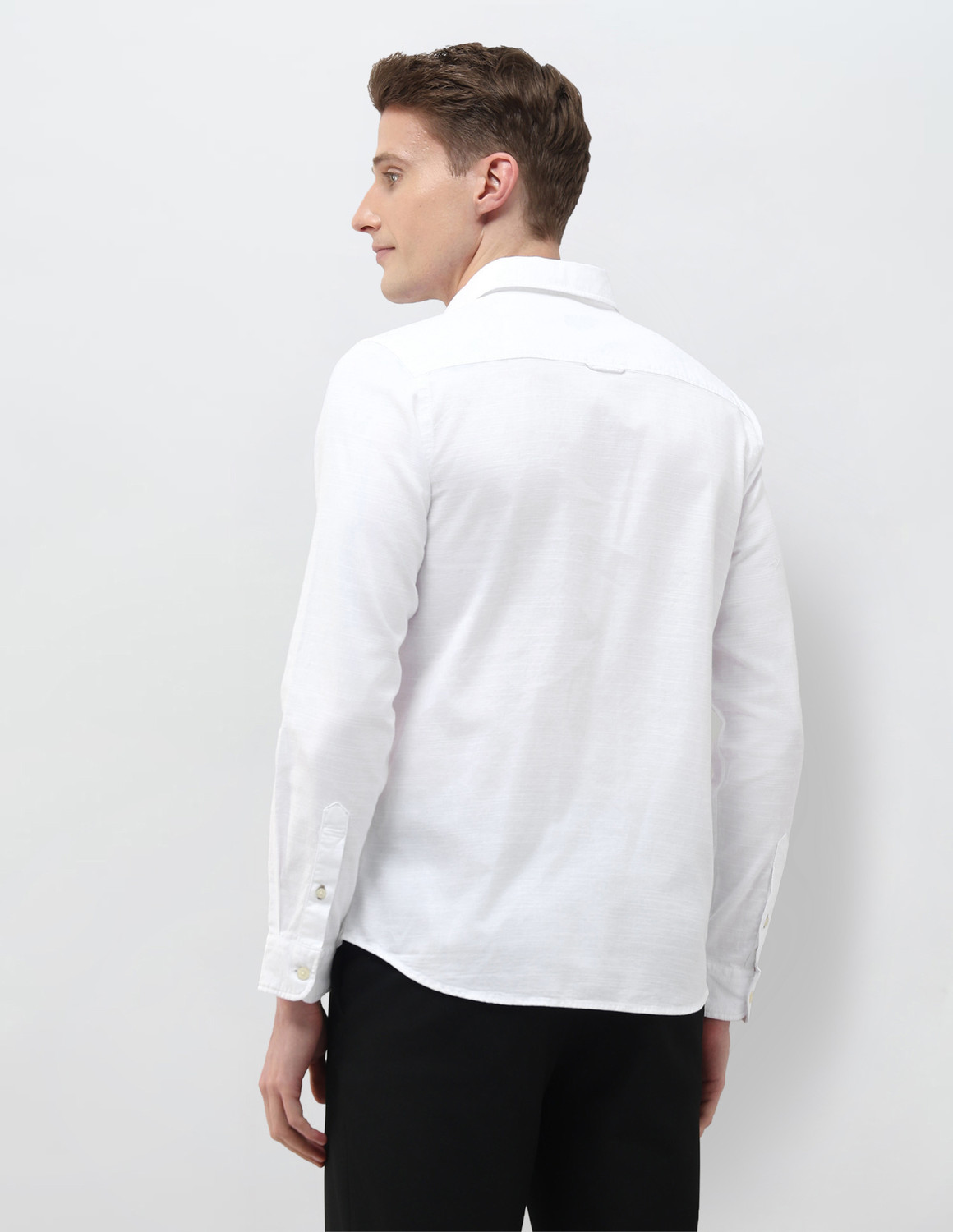 Image of U.S. Polo Assn. Denim Co. Men Solid Casual White Shirt