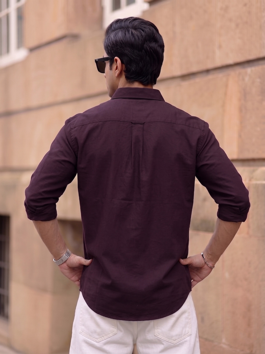 Image of MRNYB Men Solid Casual Maroon Shirt