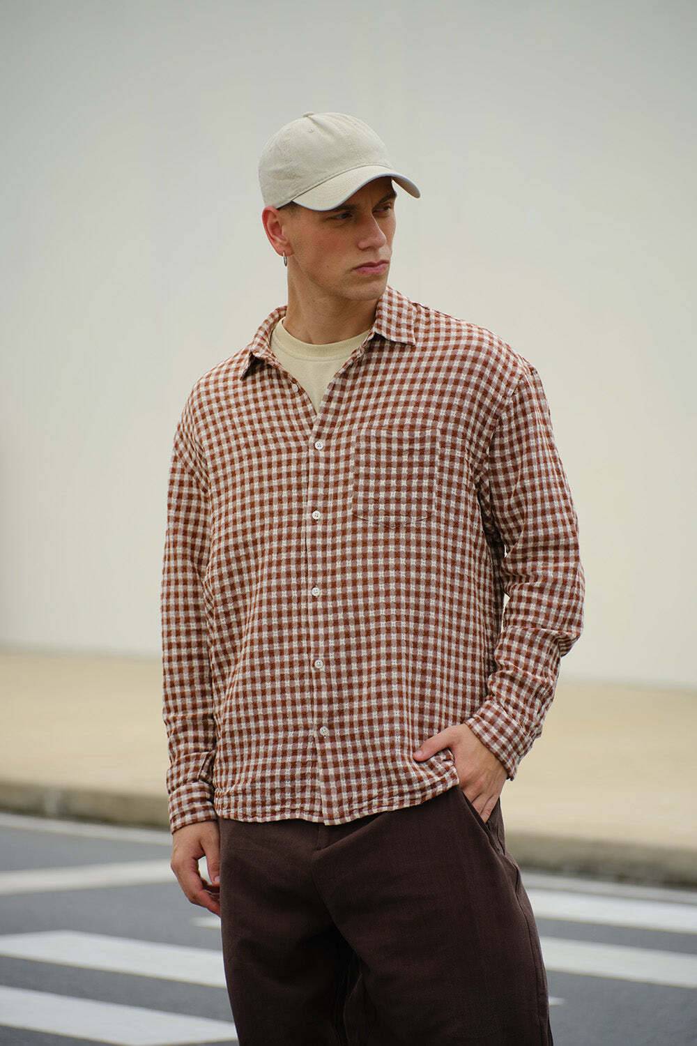 Bonkers Corner Men's Relaxed Fit Checkered Casual Shirt - Image 1