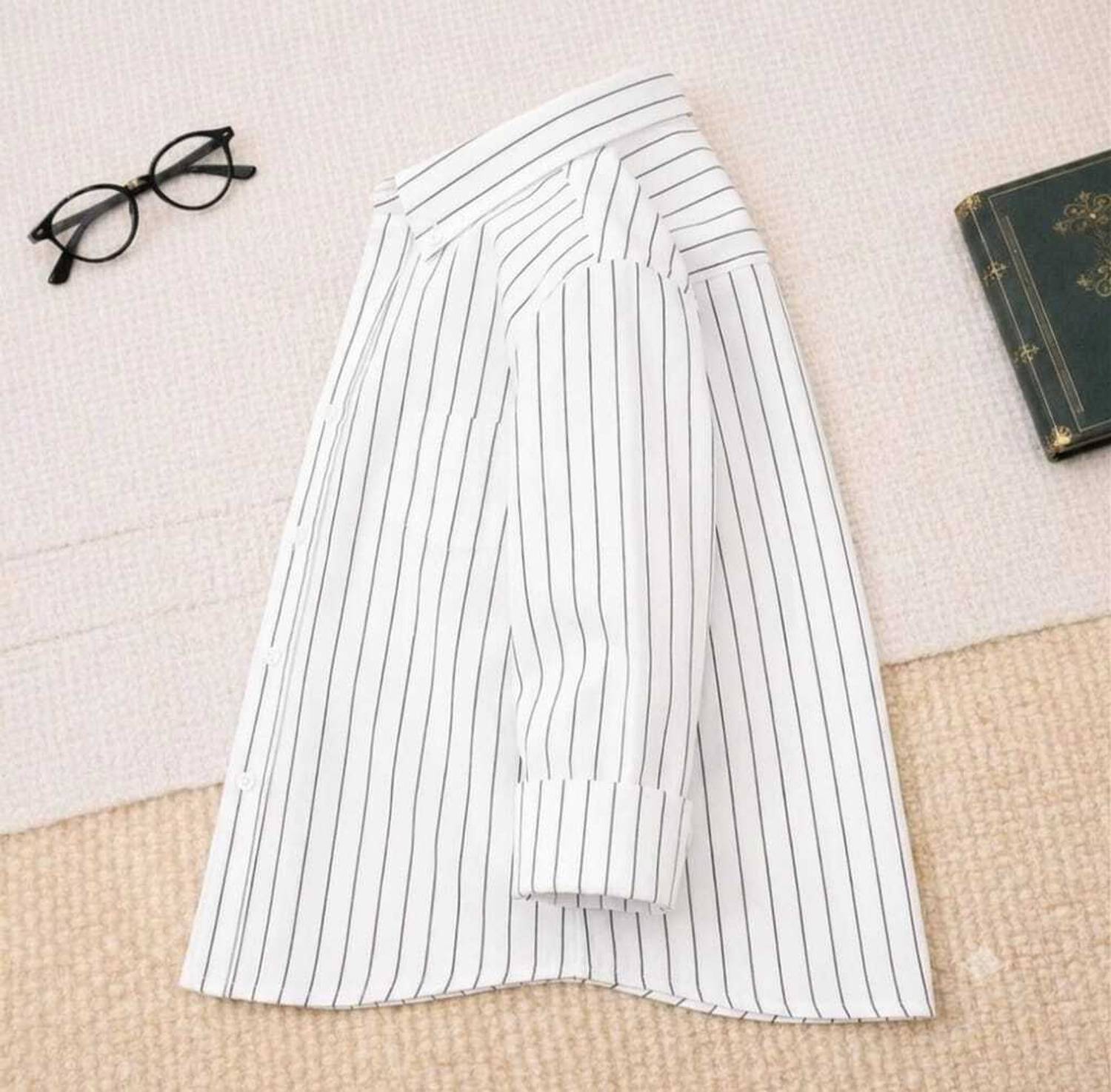 MACWEAR Boys Striped White Shirt - Image 3