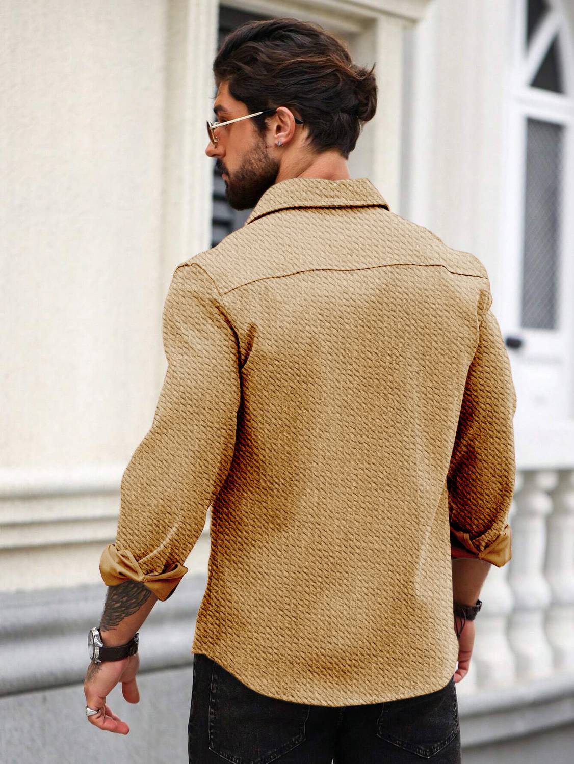 FORCE Men Beige Casual Shirt - Image 5