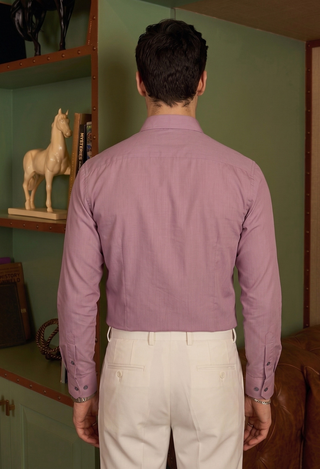 Image of FIBERMILL Men Solid Formal Pink Shirt