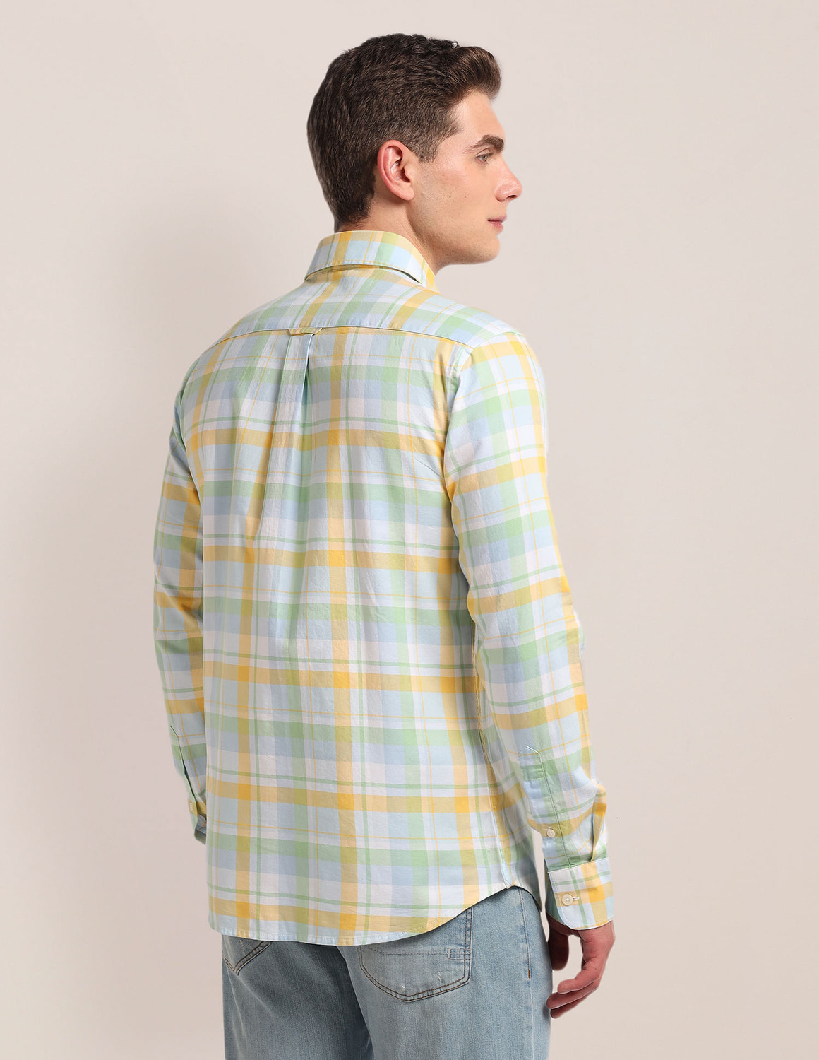 Image of U.S. POLO ASSN. Men Checkered Casual Multicolor Shirt