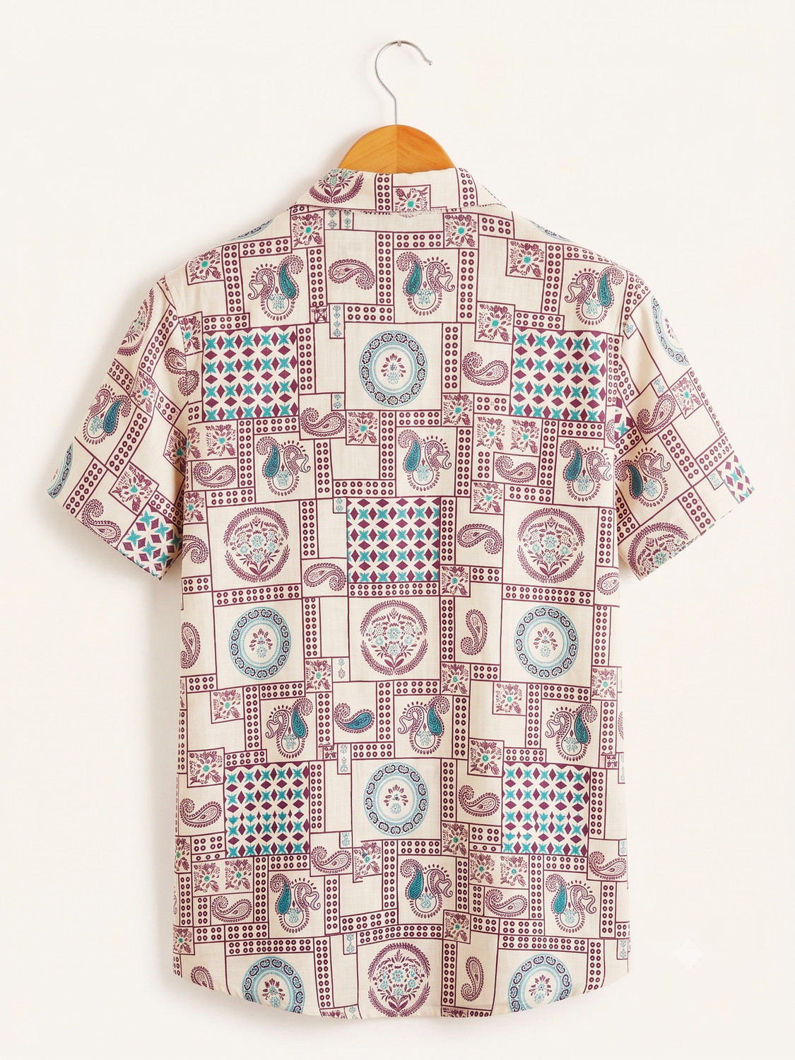 Image of Auzaai Collections Men Floral Print Casual Maroon, Blue Shirt