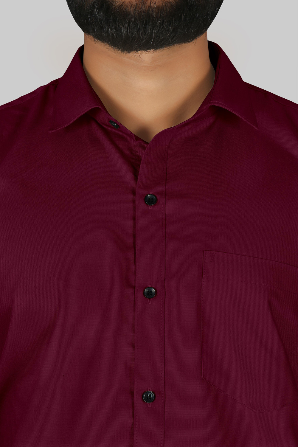 Image of STONEBERG Men Solid Formal Maroon Shirt