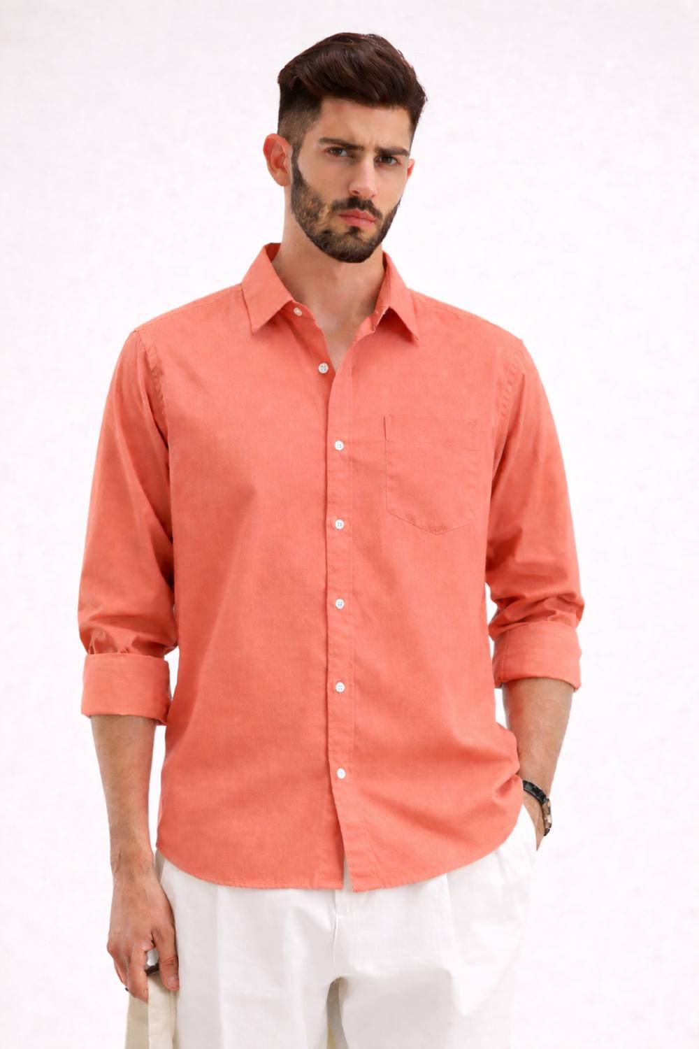 NETTO UOMO Men Orange Casual Shirt - Image 1