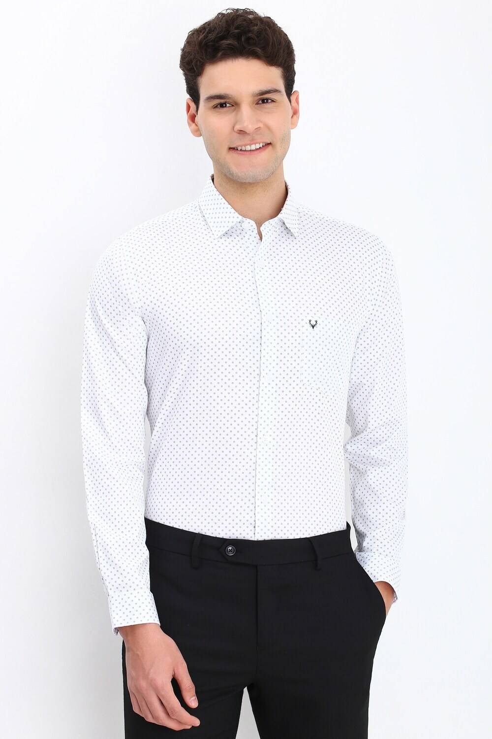 Allen Solly Men Printed Formal White Shirt