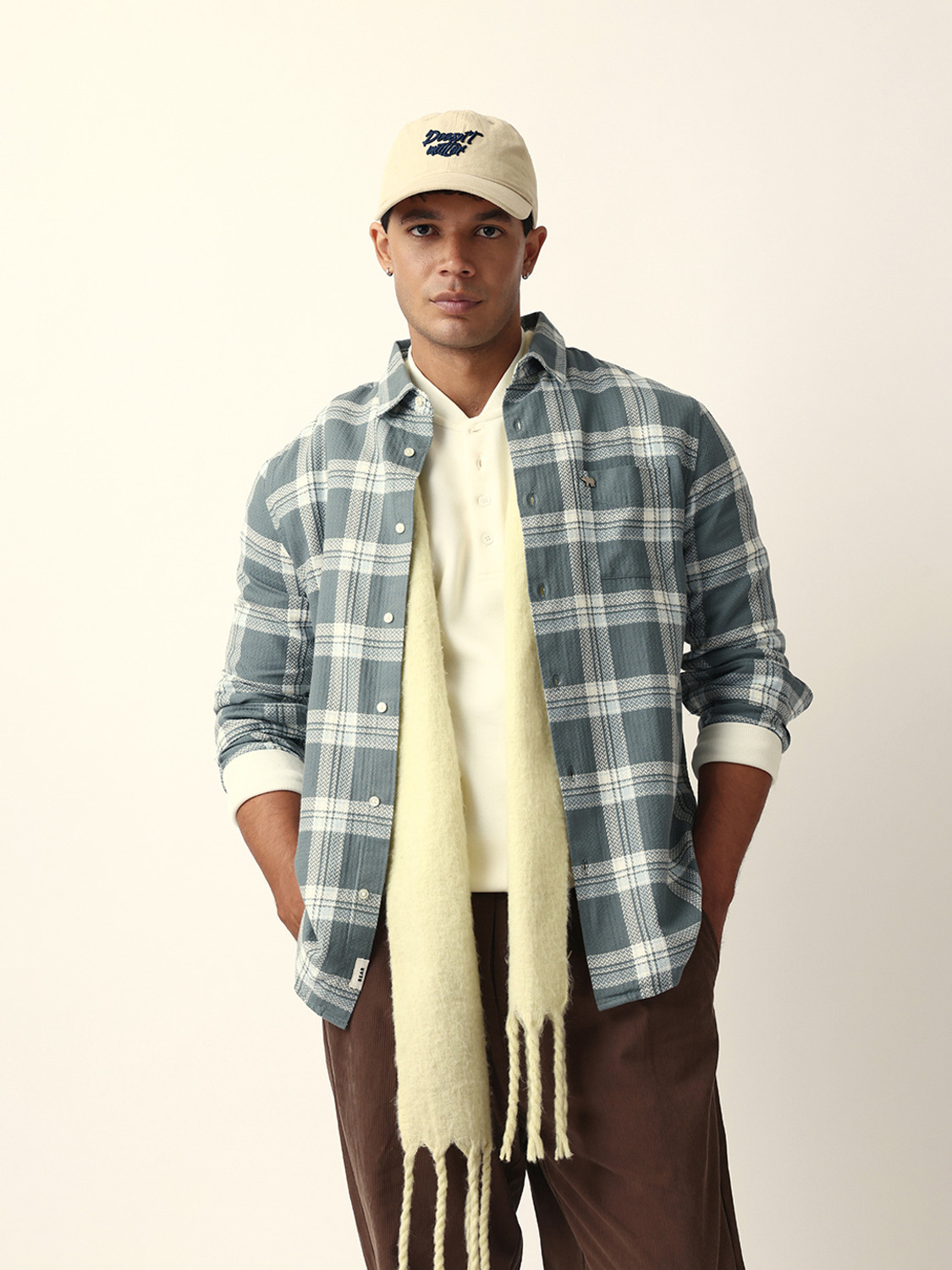 Image of THE BEAR HOUSE Men Checkered Casual Multicolor Shirt