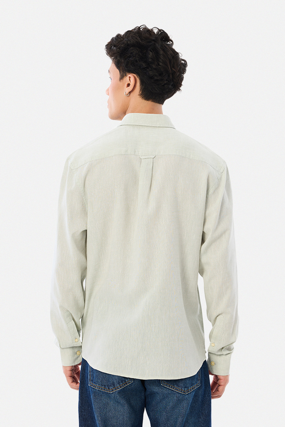 Image of Snitch Men Solid Casual Light Green Shirt