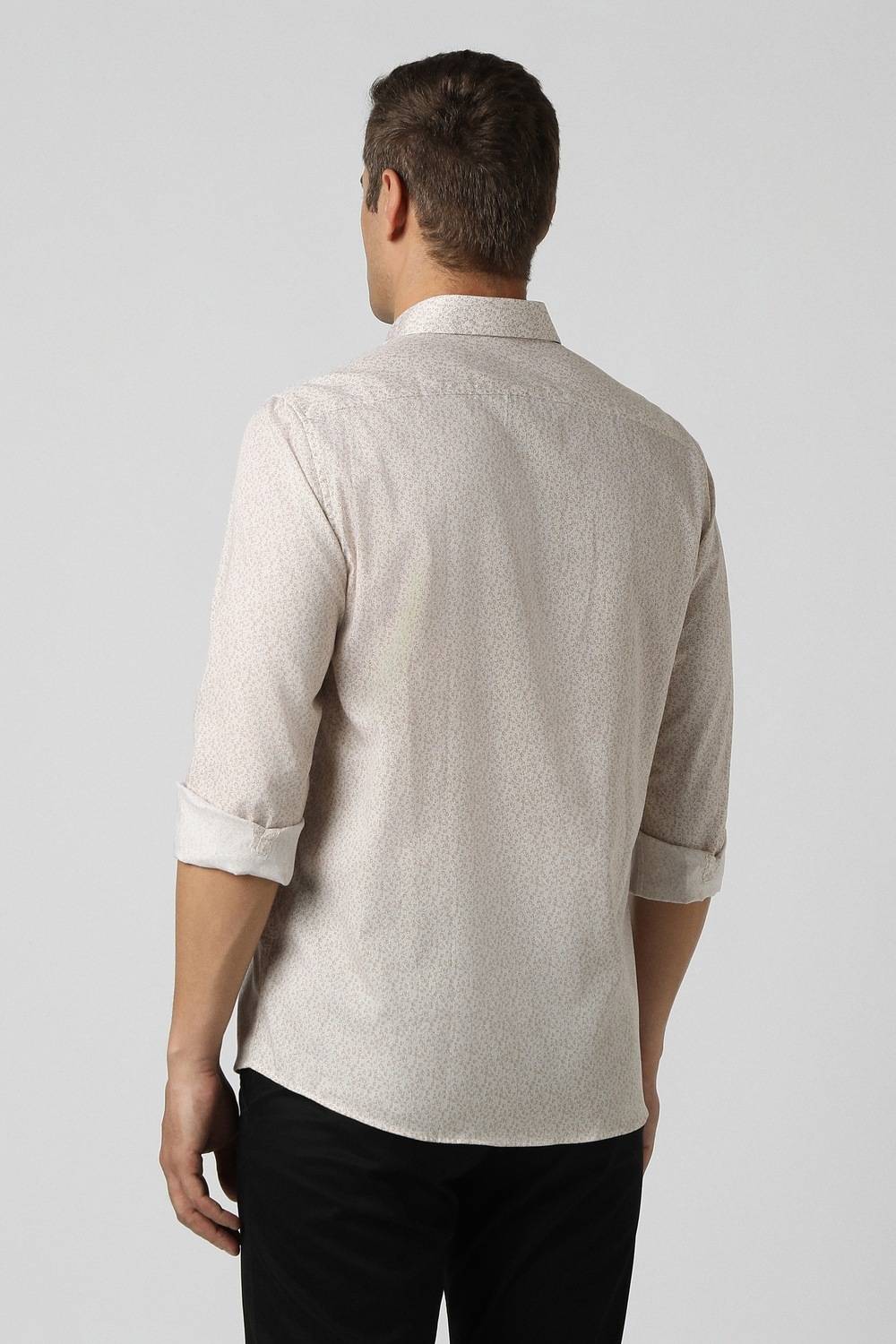 PETER ENGLAND Men Printed Casual Beige Shirt - Image 3