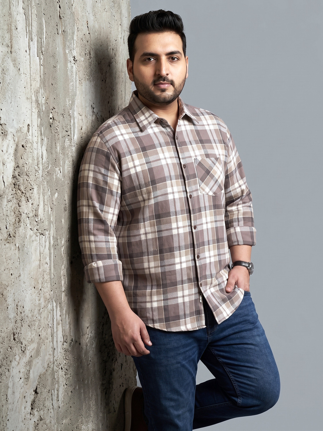 Image of YELLOWDASH Men Checkered Casual Multicolor Shirt