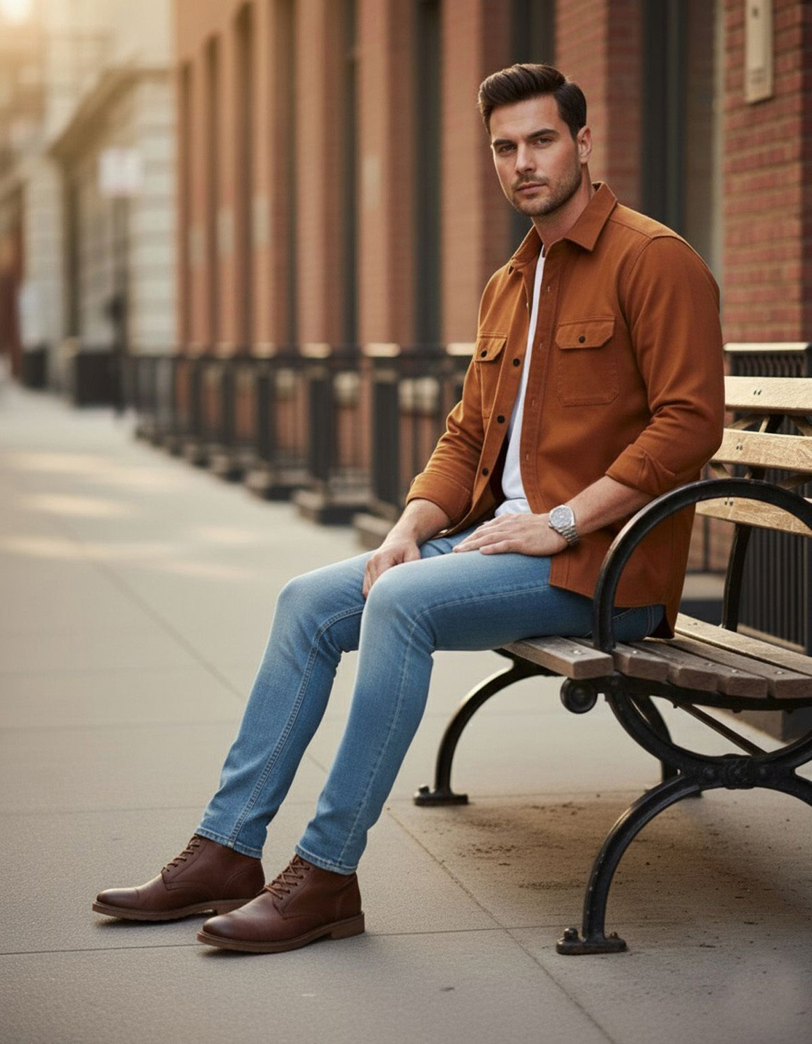 Image of MRNYB Men Solid Casual Brown Shirt