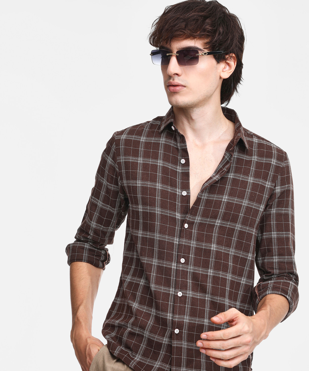 Image of CAMPUS SUTRA Men Striped Casual Red Shirt