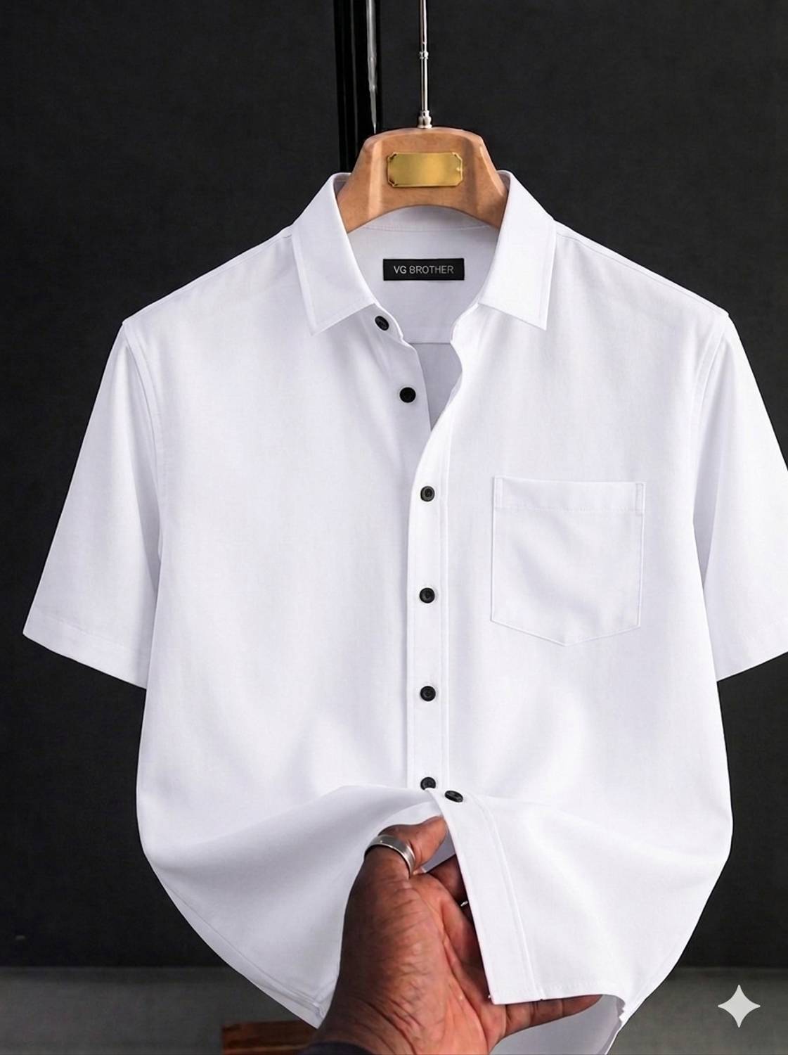 Men Regular Fit Self Design Spread Collar Casual Shirt - Image 1