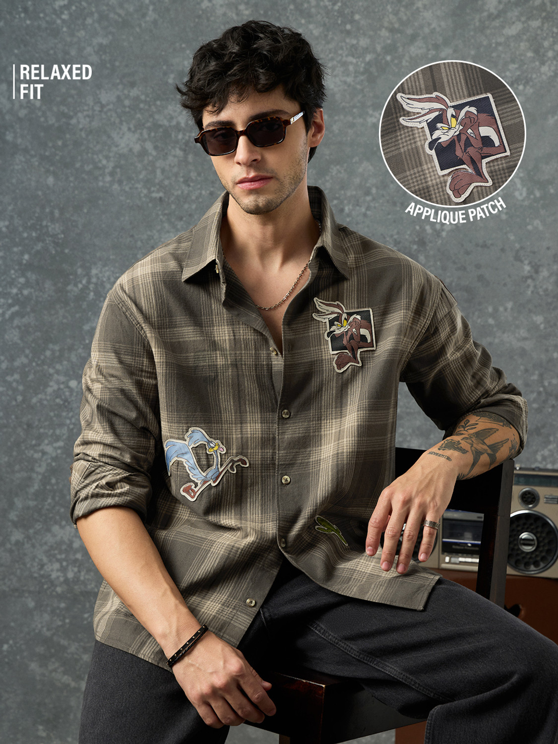 Image of The Souled Store Men Embroidered Casual Multicolor Shirt
