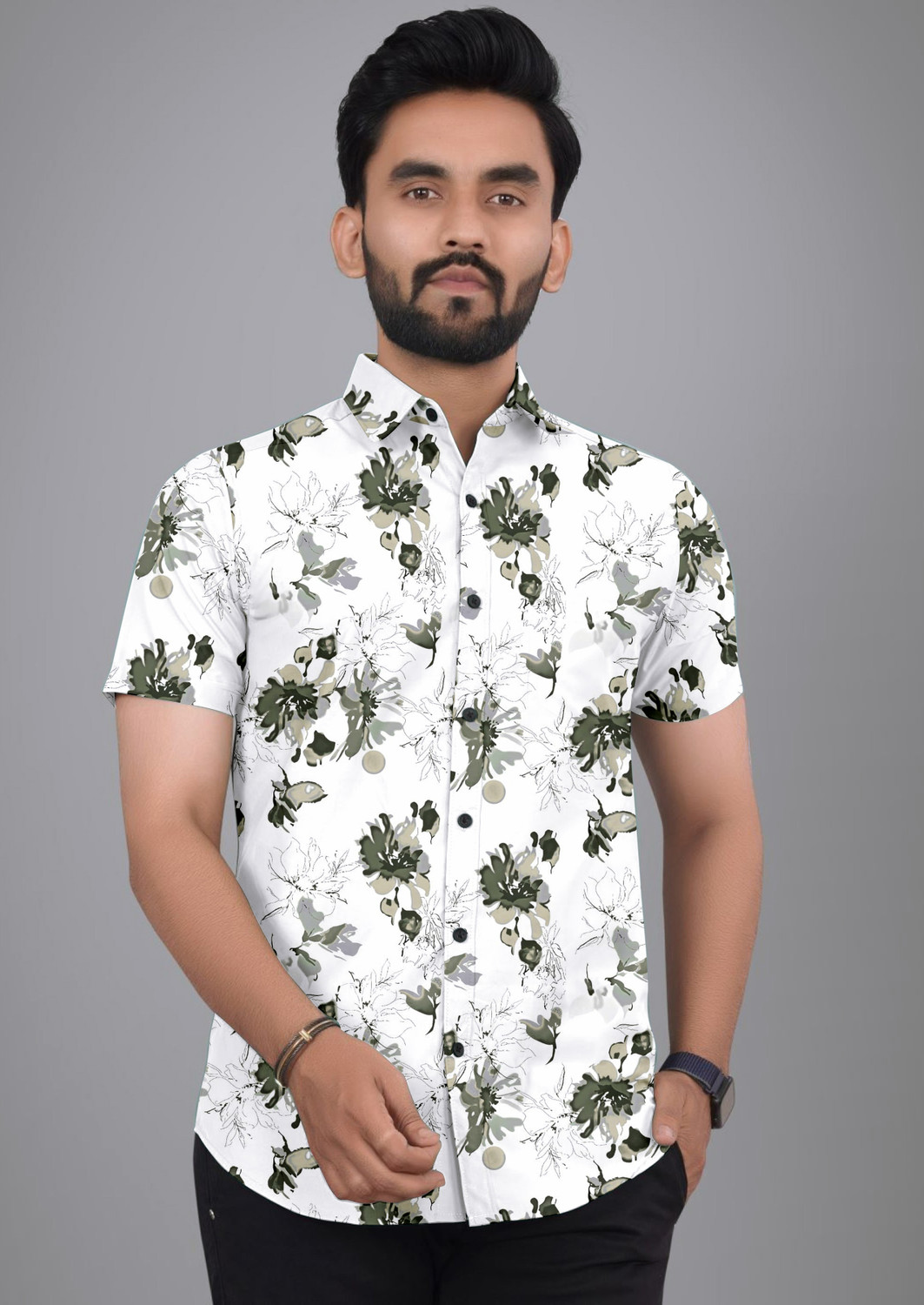 Image of MDULFAT Men Printed Casual Multicolor Shirt