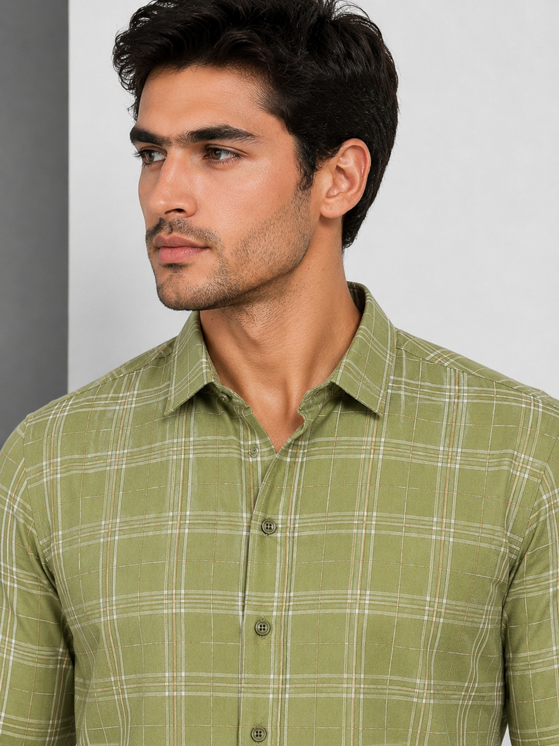Image of FUBAR Men Solid Casual Light Green Shirt