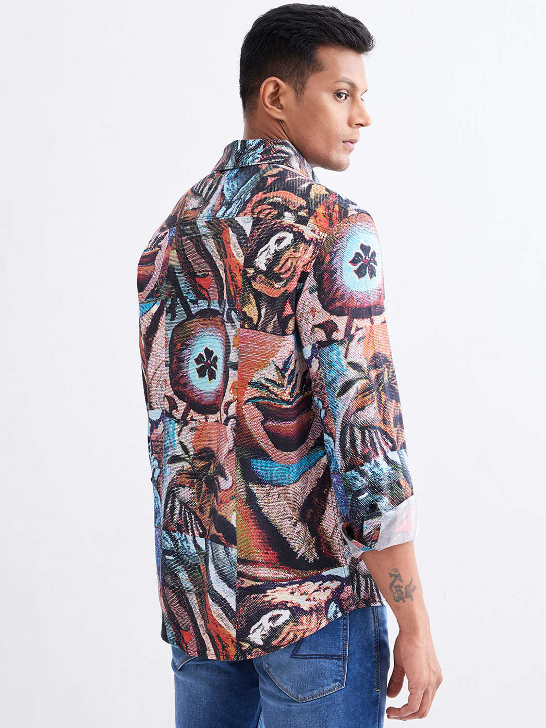 Image of Spykar Men Printed Casual Multicolor Shirt