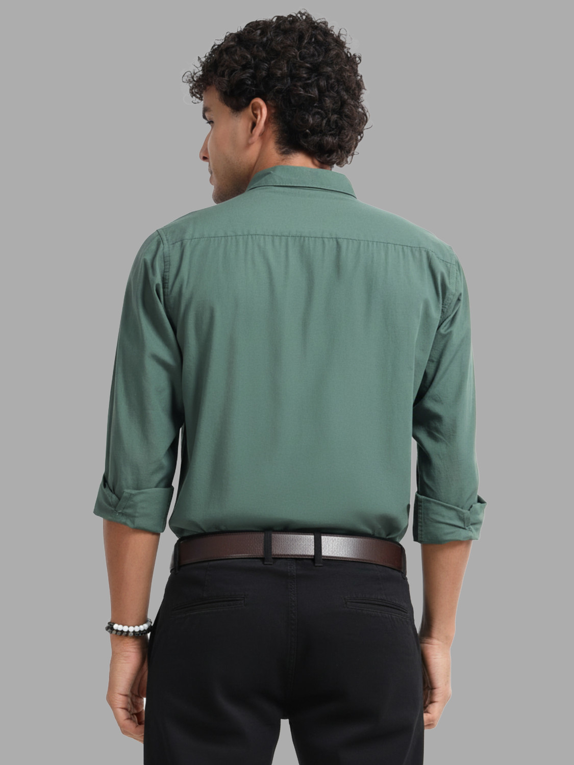 Image of U.S. Pitchers Men Solid Formal Green Shirt