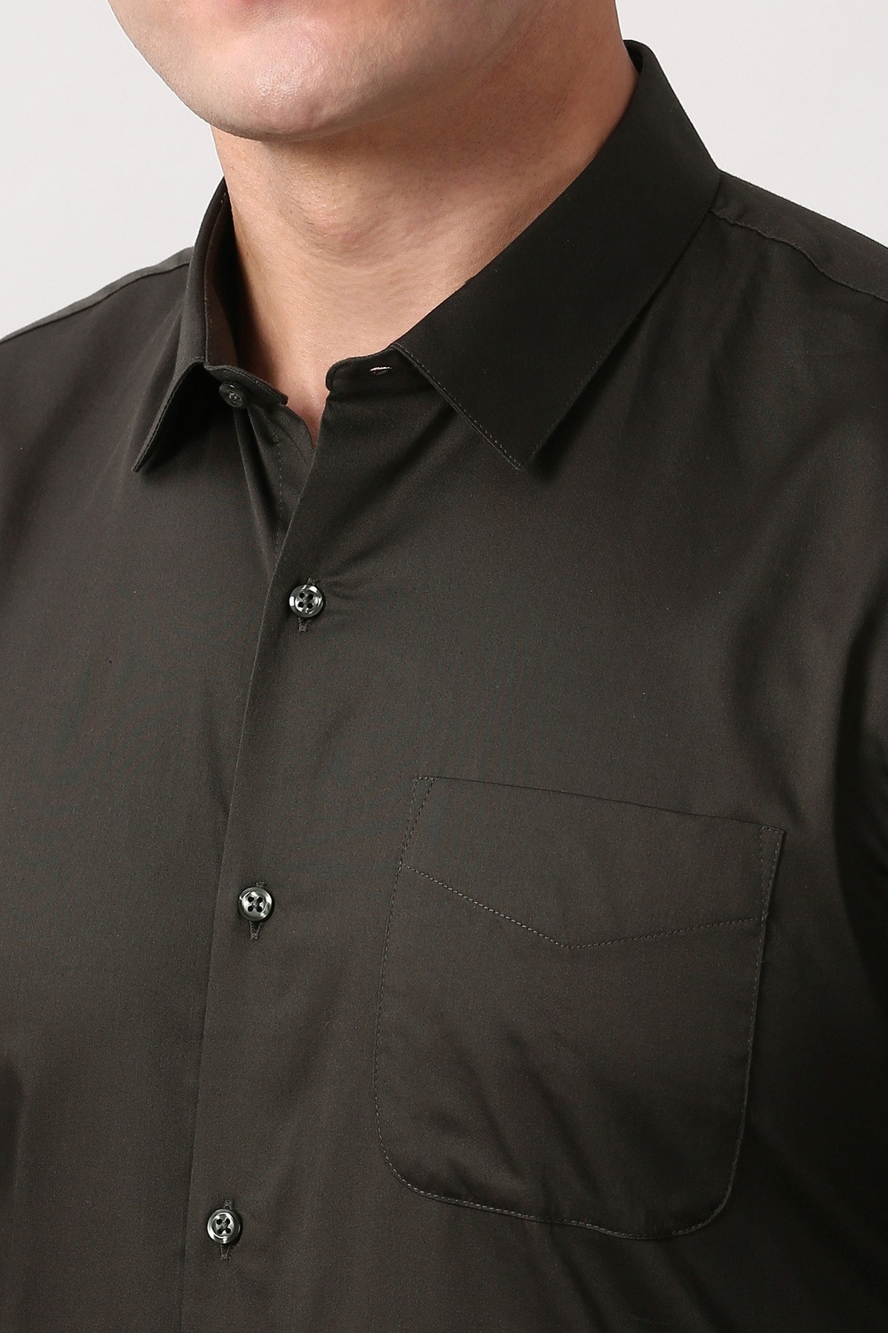 Image of PETER ENGLAND Men Solid Formal Brown Shirt