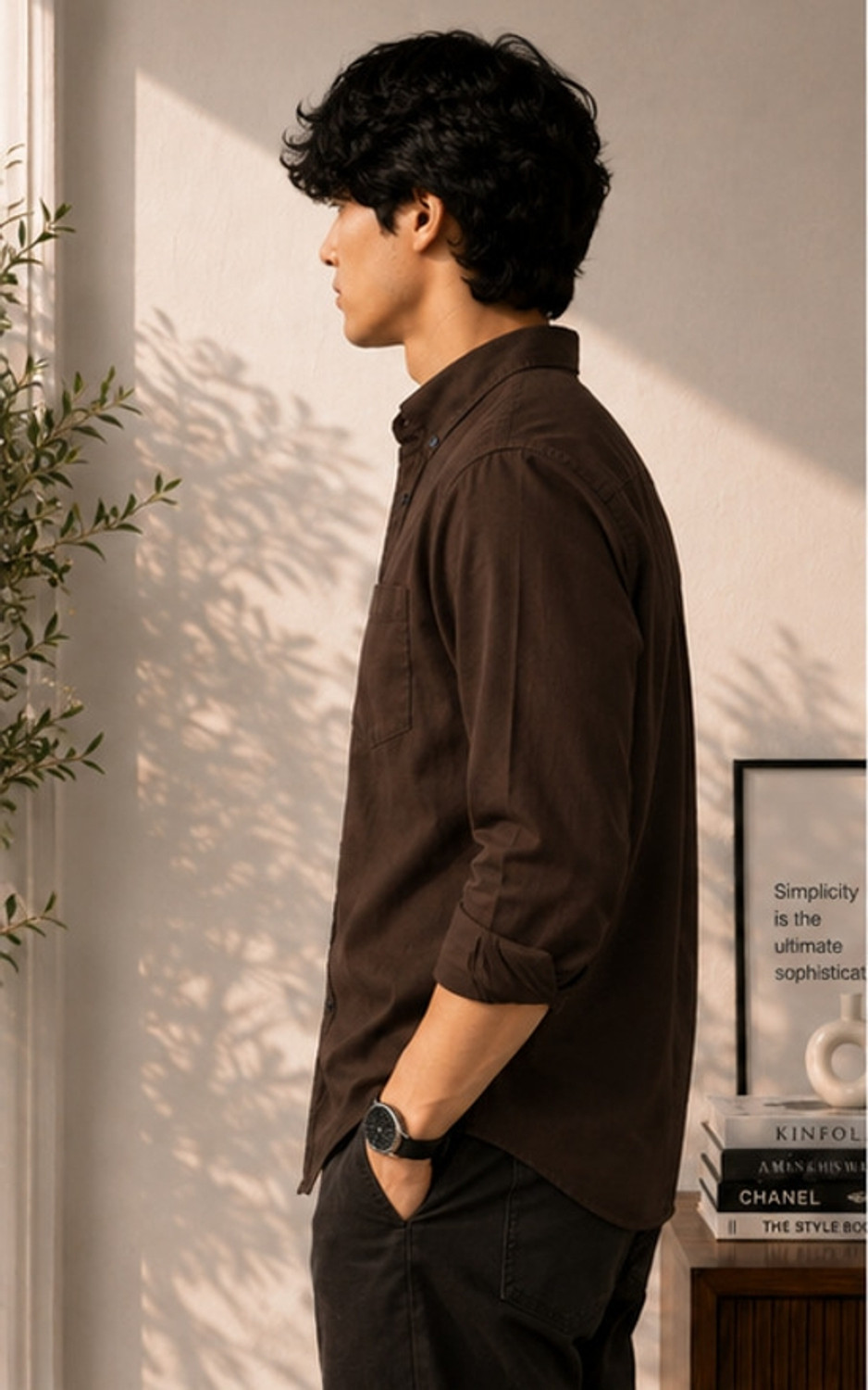 Image of VBN Men Regular Fit Solid Spread Collar Formal Shirt