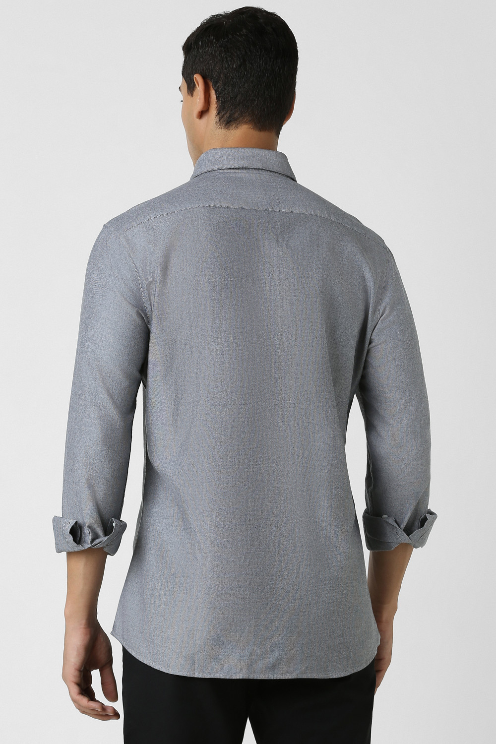 Image of VAN HEUSEN SPORT Men Solid Casual Black Shirt
