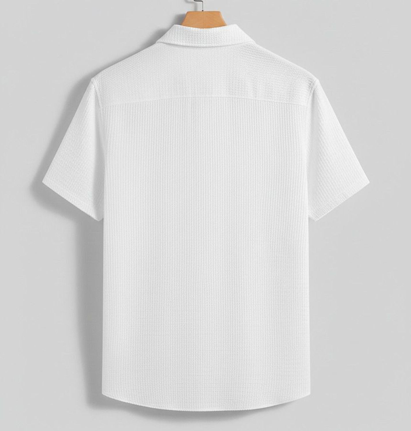 Image of MUMIN Men Self Design Casual White Shirt