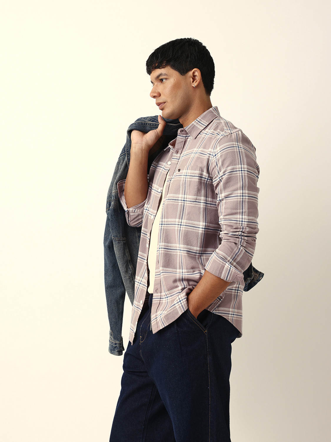 Image of THE BEAR HOUSE Men Checkered Casual Multicolor Shirt
