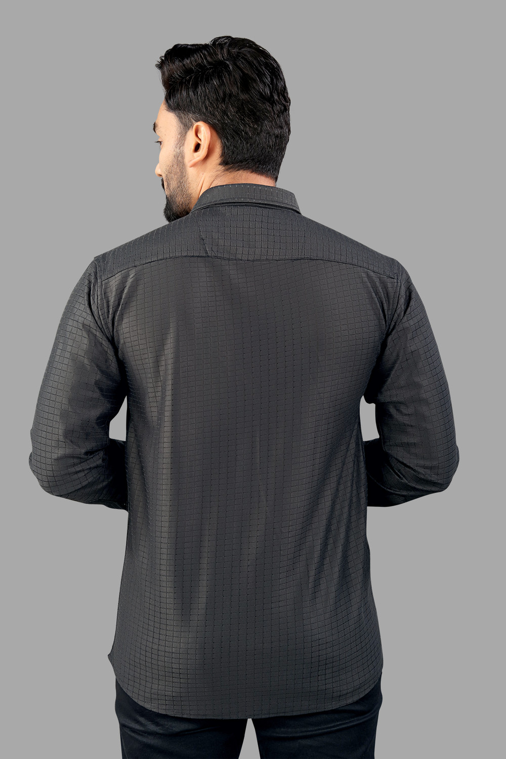 Image of VELLOSTA Men Checkered Casual Black Shirt