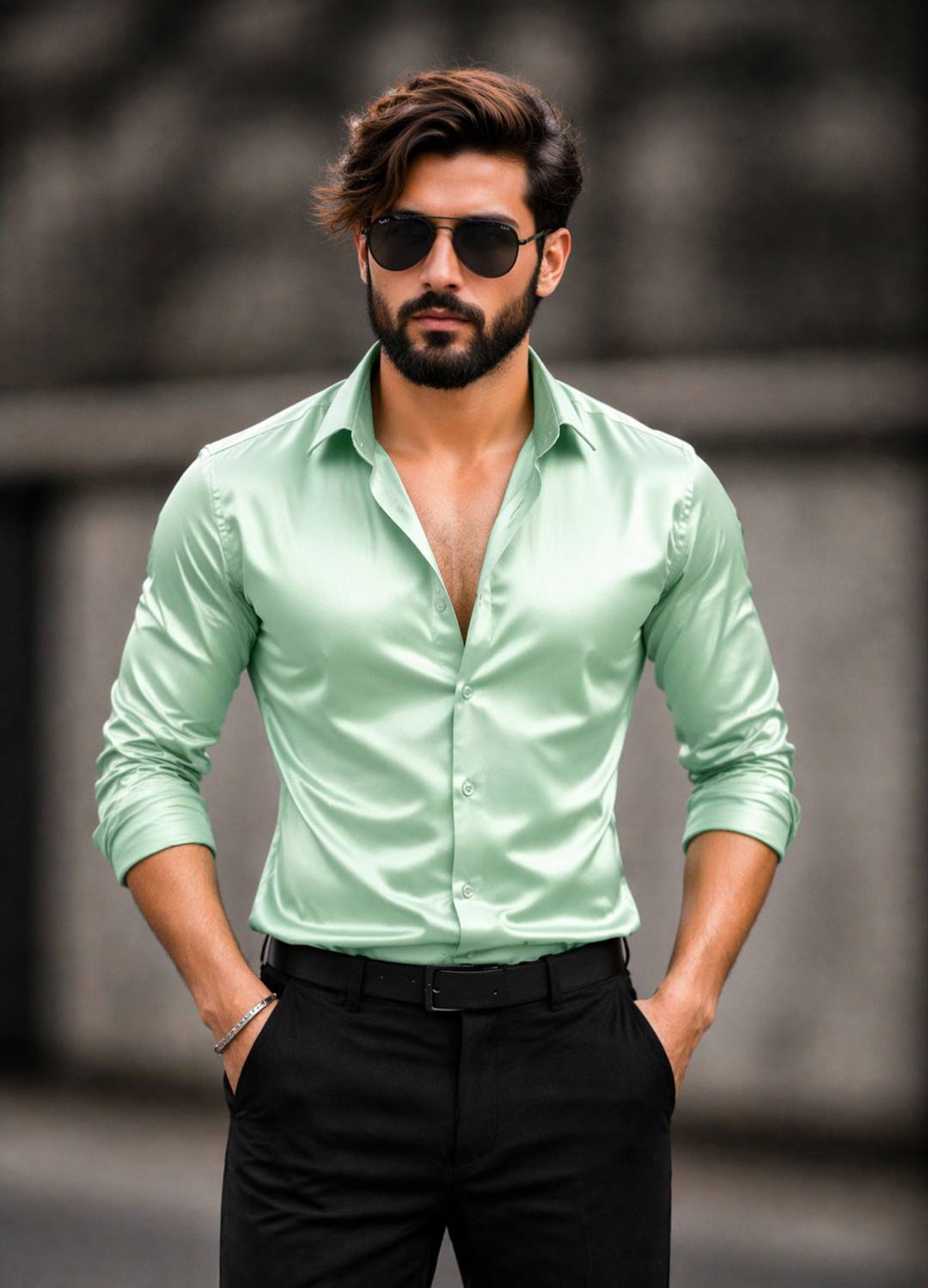 PRIVASTRAM Men Solid Party Light Green Shirt