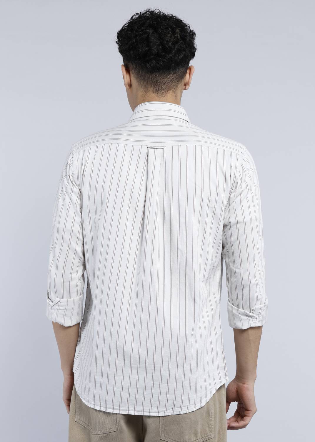 U.S. POLO ASSN. Men Striped Casual White Shirt - Image 4