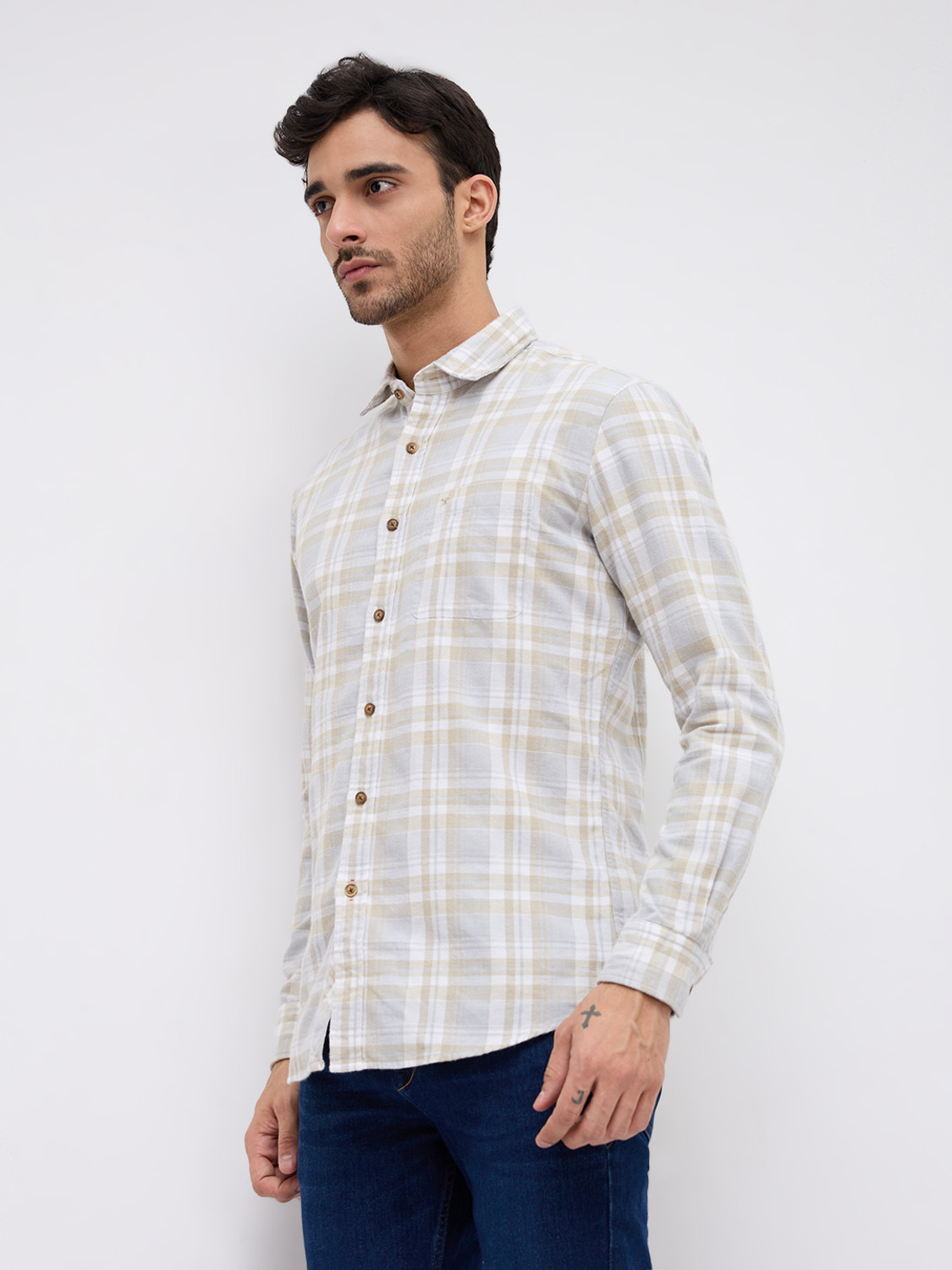 Image of KILLER TWILL Men Slim Fit Checkered Casual Shirt