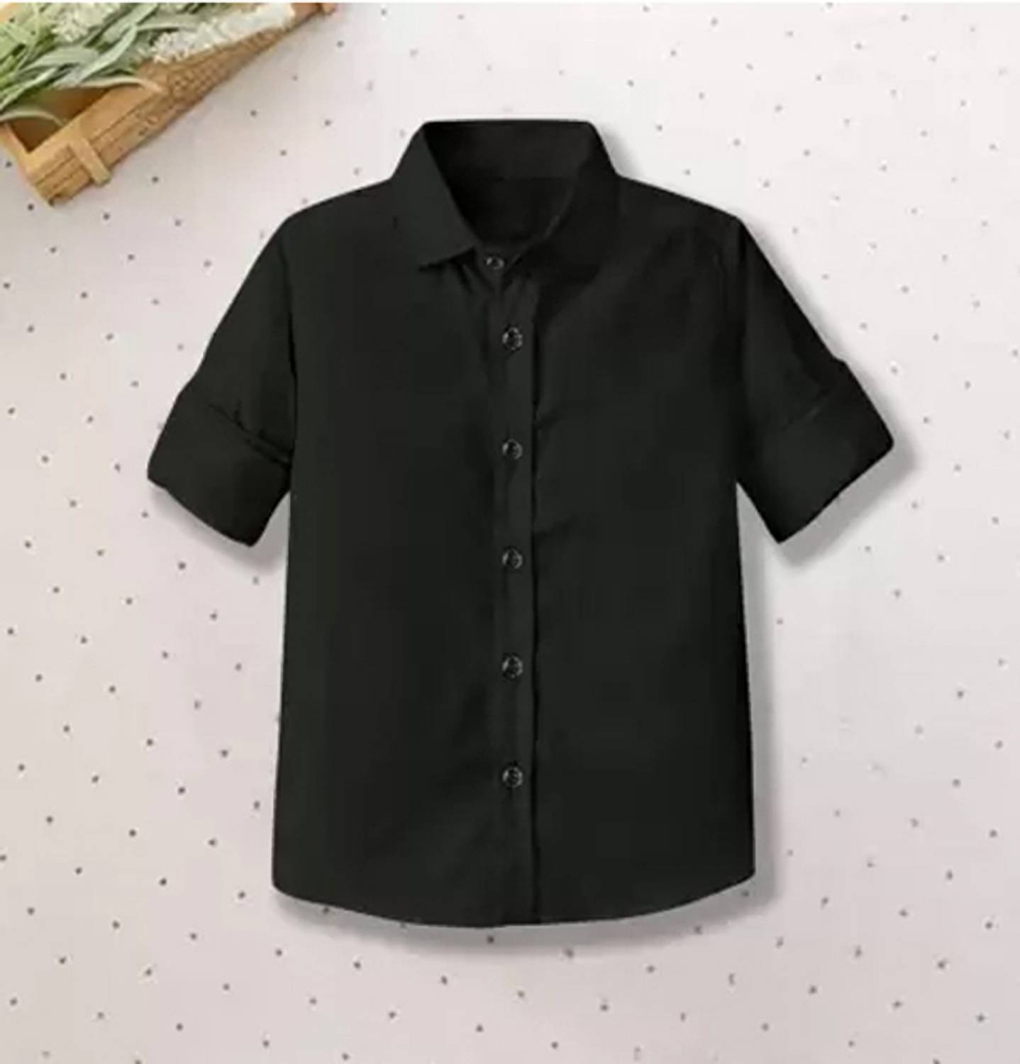 Abhirushi Boys Solid Casual Black Shirt