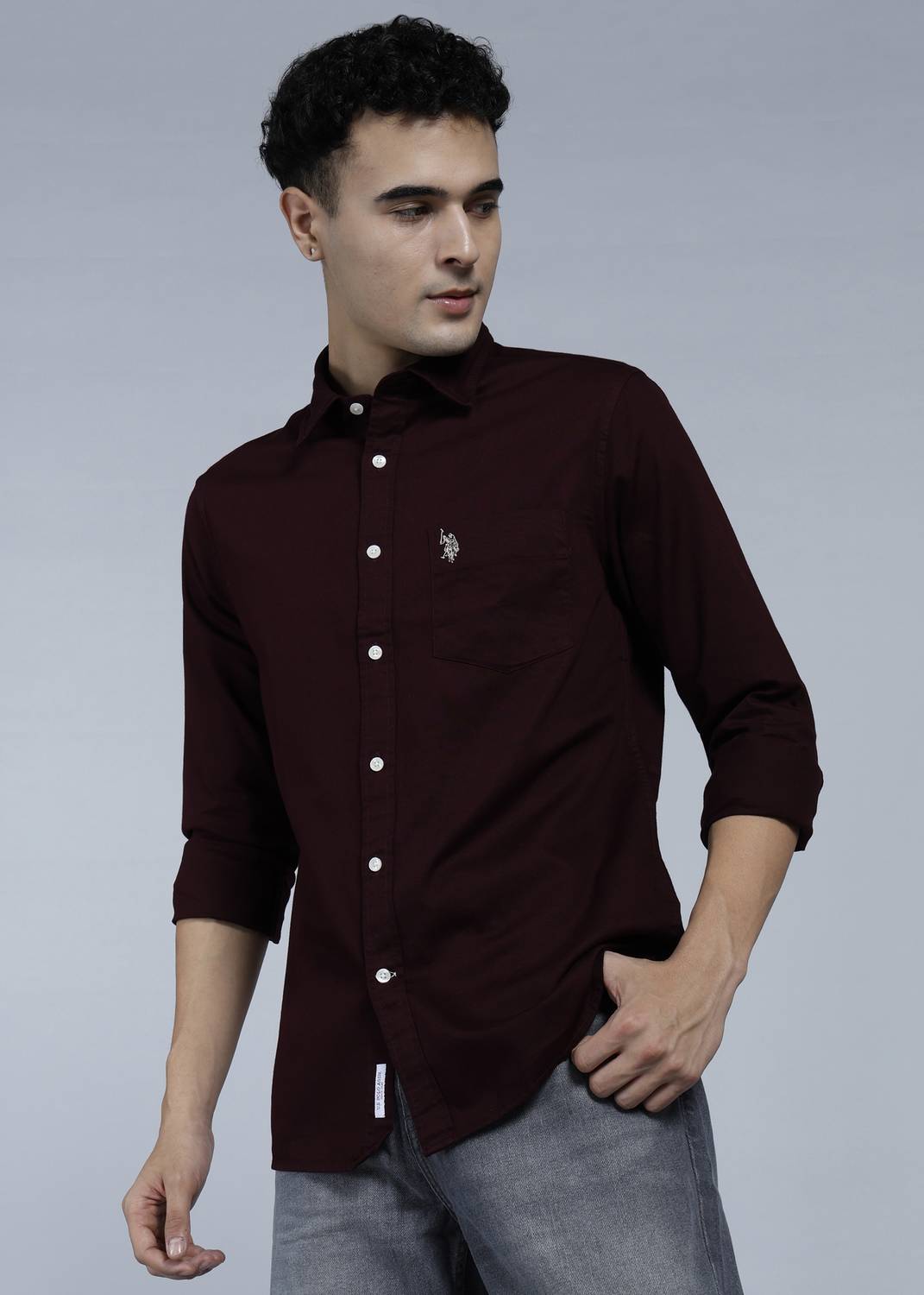 U.S. POLO ASSN. Men Maroon Casual Shirt - Image 3