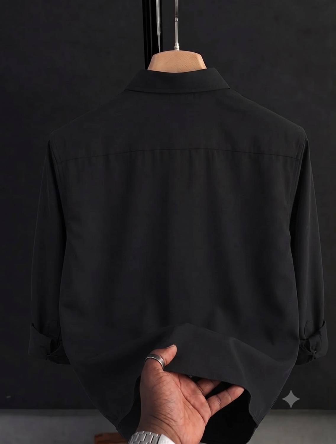 Marmic Fab Men Solid Black Shirt - Image 2