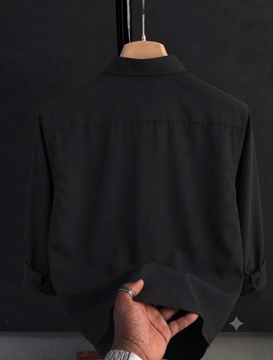 Image of Marmic Fab Men Solid Casual Black Shirt